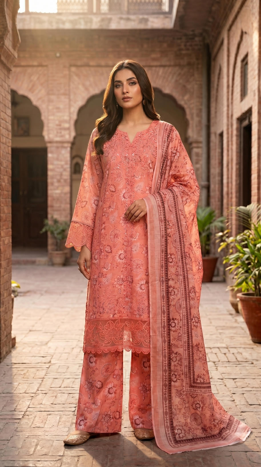 Embroidered lawn 3PC DL0062 Main image
